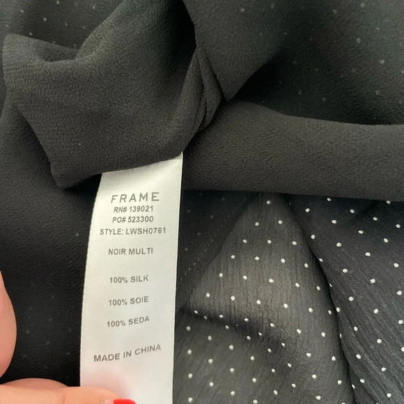 Frame denim noir polka dot smocked blouse - Picture 12 of 12